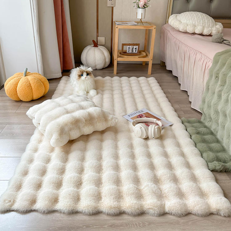 Bubble Faux Rabbit Fur Carpet