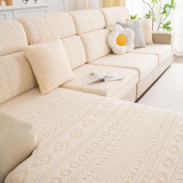 Jacquard Elastic Fleece Sofa Cover